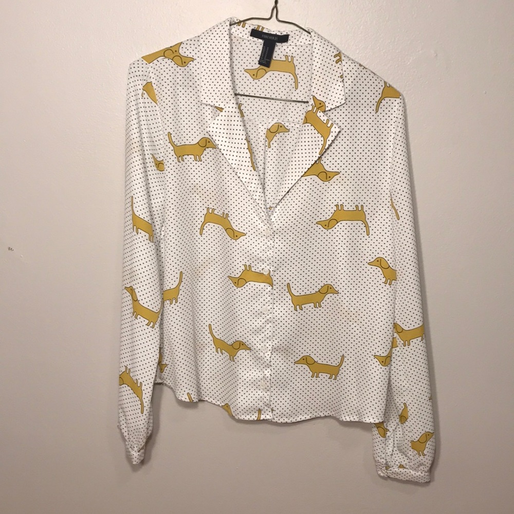 Dachshund Dog Button Down Top